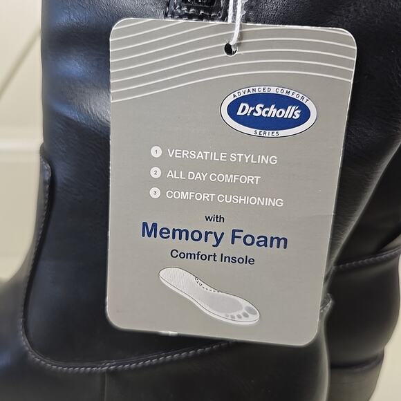 Dr Scholls Womens Size 6.5 Inertia Moto Boot Black Mid-Calf Memory Foam Comfort - Picture 5 of 9